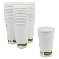 Paper Coffee Cups 16oz White Compostable Takeaway | White | Set of 50
