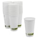 image 1 of Paper Coffee Cups 16oz White Compostable Takeaway | White | Set of 50