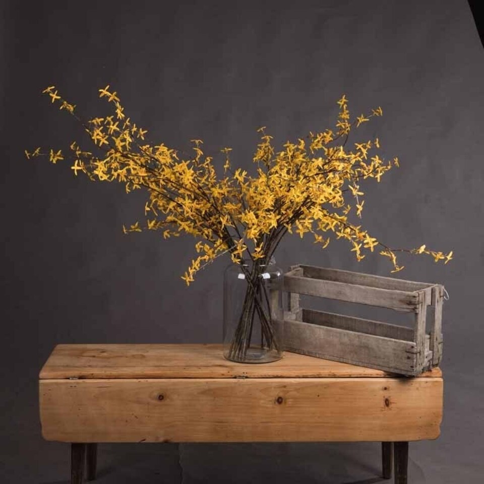 image 1 of Forsythia Branch Artificial Plant - Fabric/Plastic - L15 x W35 x H108 cm - Yellow