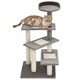 image 6 of PawHut Cat Tree 100cm Indoor Kitten Scratching Post Activity Centre, Grey