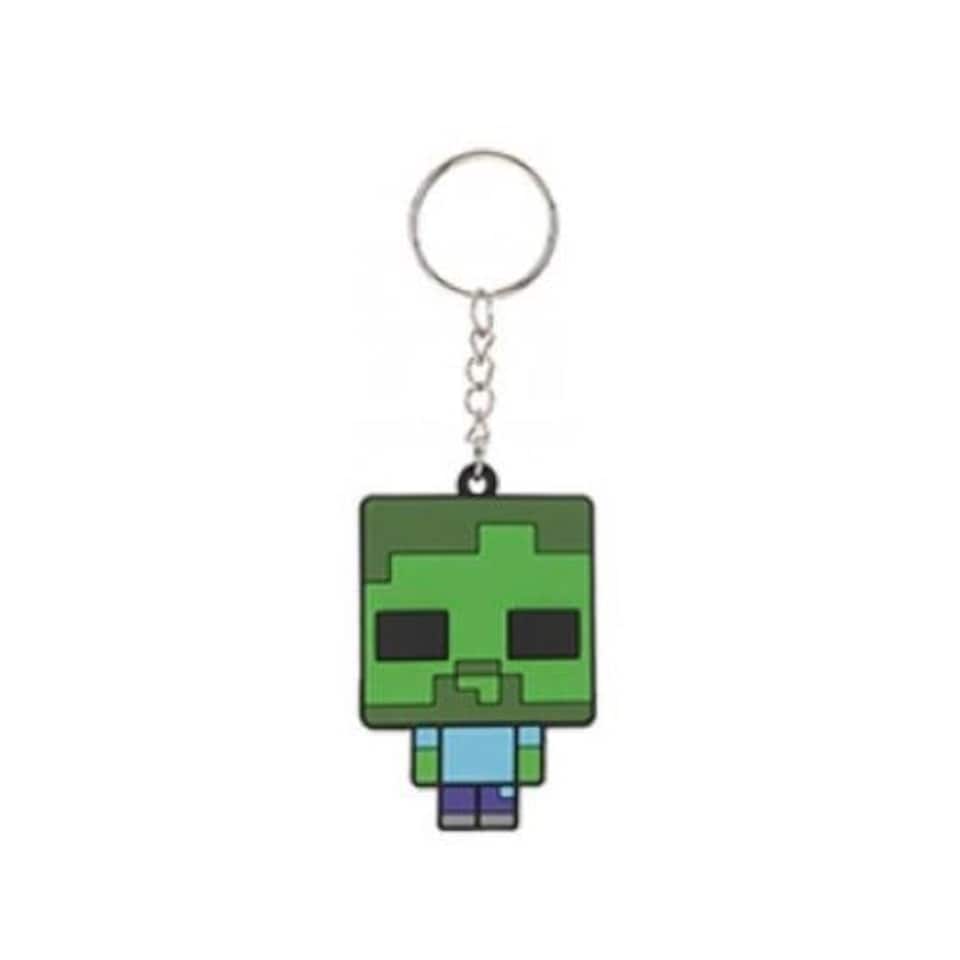 Zombie Minecraft 2D Soft PVC Keyring