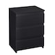 image 1 of Yaheetech Minimalist End Table with 3 Drawers Black