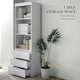 image 3 of HOMCOM 180cm Tall Bookshelf Free Standing Storage Shelf Unit with Storage White