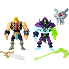 He-Man Battle For Eternia Action Figure 2 Pack | Masters of the Universe Collectible MOTU Figures with Weapons & Display Nameplates