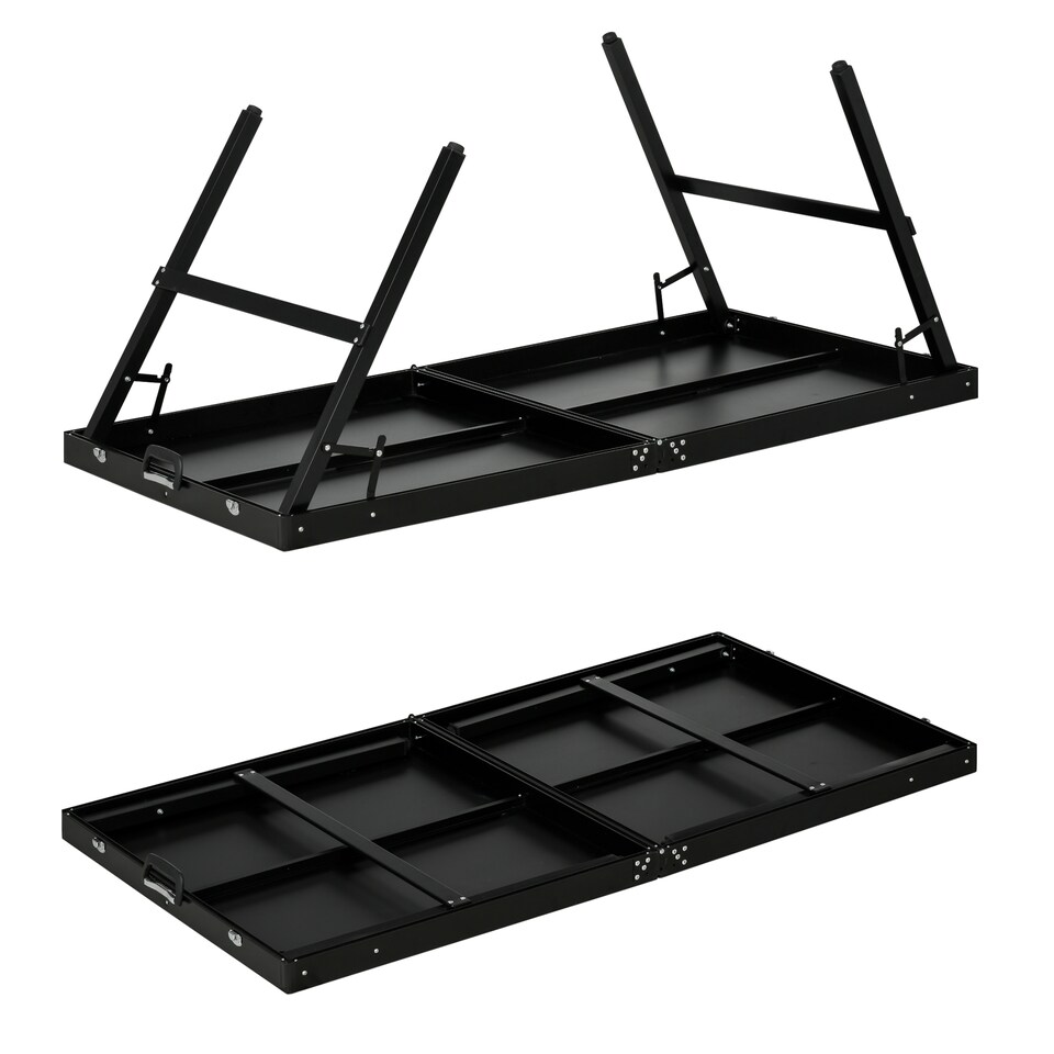 image 1 of SPORTNOW 5ft Mini Table Tennis Table, Folding Ping Pong Table with Net and Aluminium Frame, Portable Ping Pong Game Set for Indoor Outdoor Use, Black