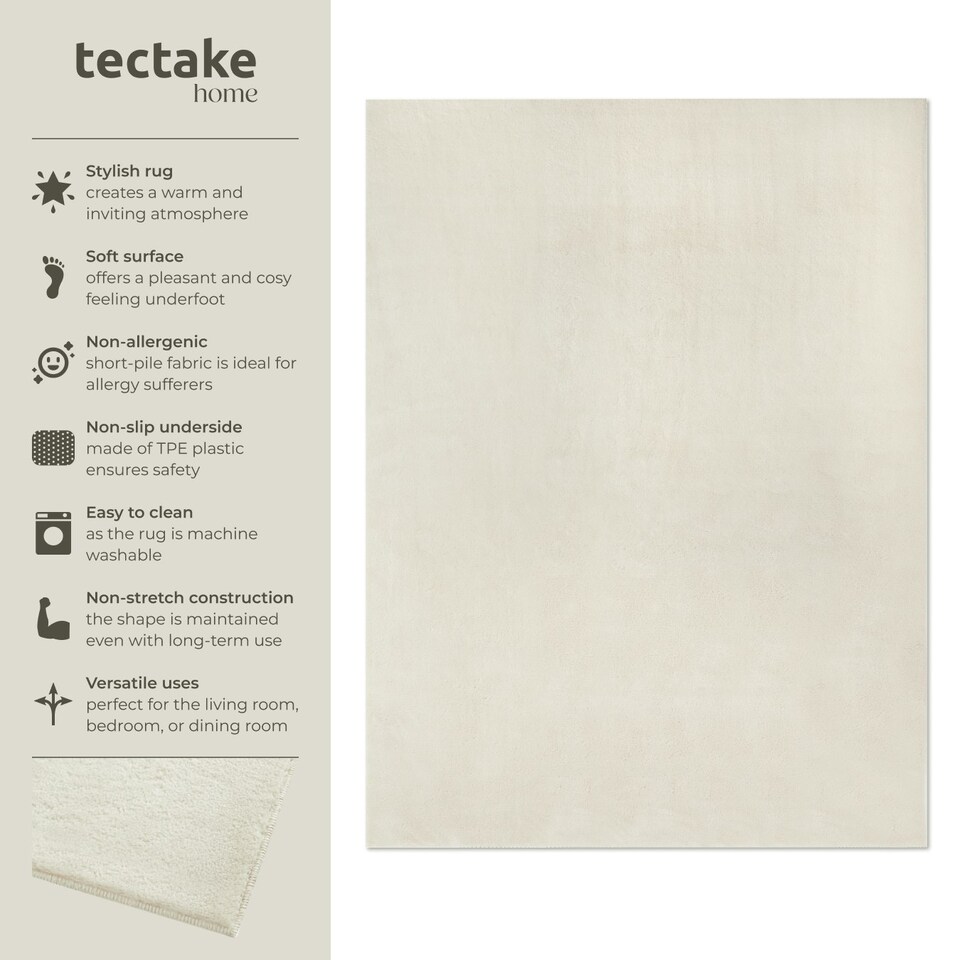 image 1 of Rug Zonelle - short pile and ultra-soft, rectangular or round Cream | 120 x 170 cm