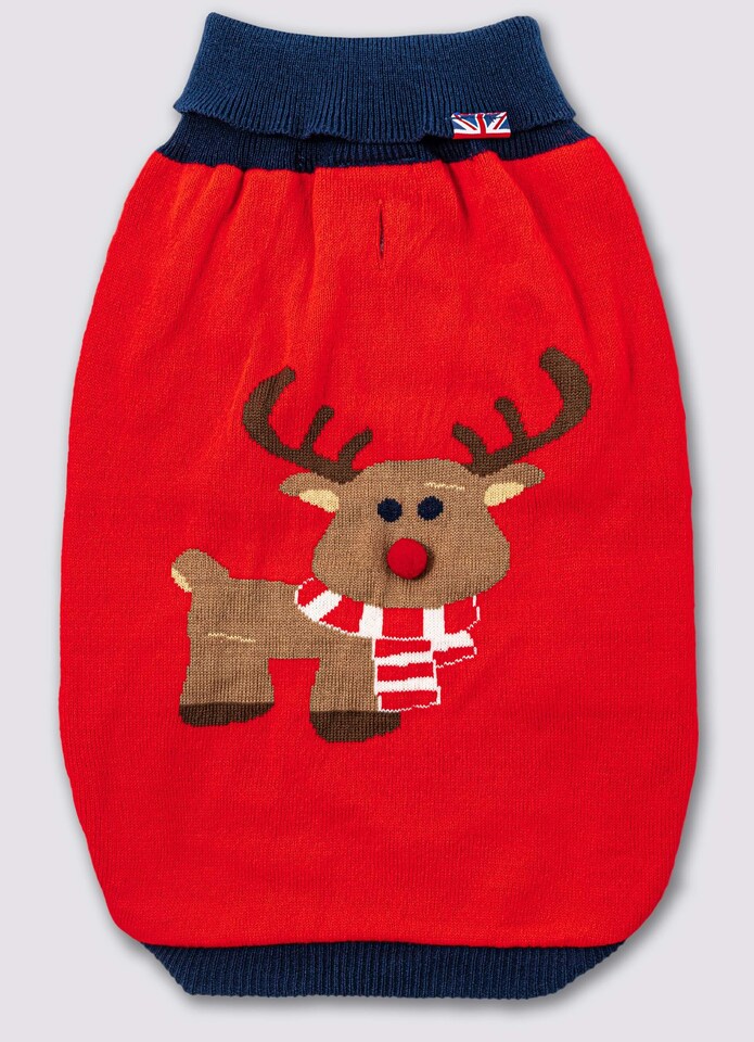 image 1 of Christmas Dog Jumper - Reindeer