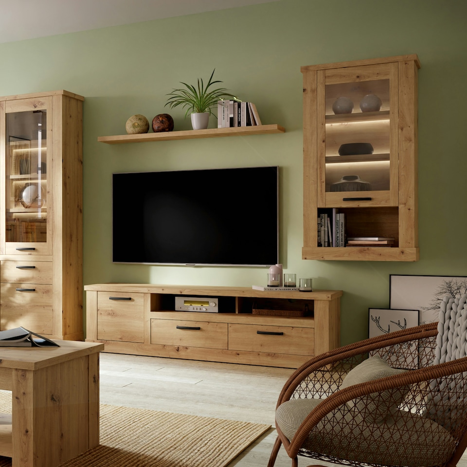image 1 of Corona Wall Display cabinet in Artisan Oak