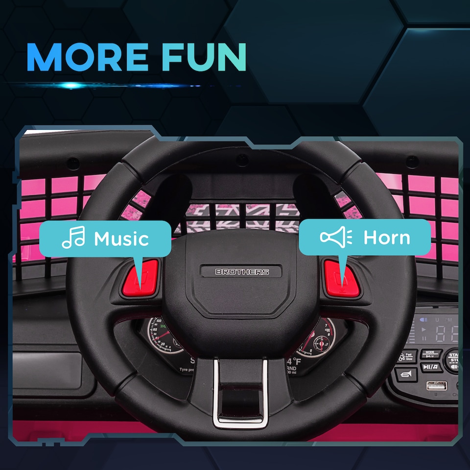 image 1 of AIYAPLAY Kids Ride On Car, 12V Electric Car for Kids with 4 Spring Suspension Wheels, Parental Remote Control, Music Horn LED Lights, Pink