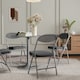 image 8 of HOMCOM Folding Chairs Set of 4 with Cushioned Seat, Steel Frame