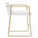 image 4 of Interiors by Premier White Bar Chair Stool with Back, Gold Frame Sleek Breakfast Bar Stool for Home Bar, Bar Chair with Footrest