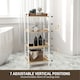image 5 of HOMCOM 4-Tier Bamboo Bathroom Shelf with Adjustable Rack, Natural, White