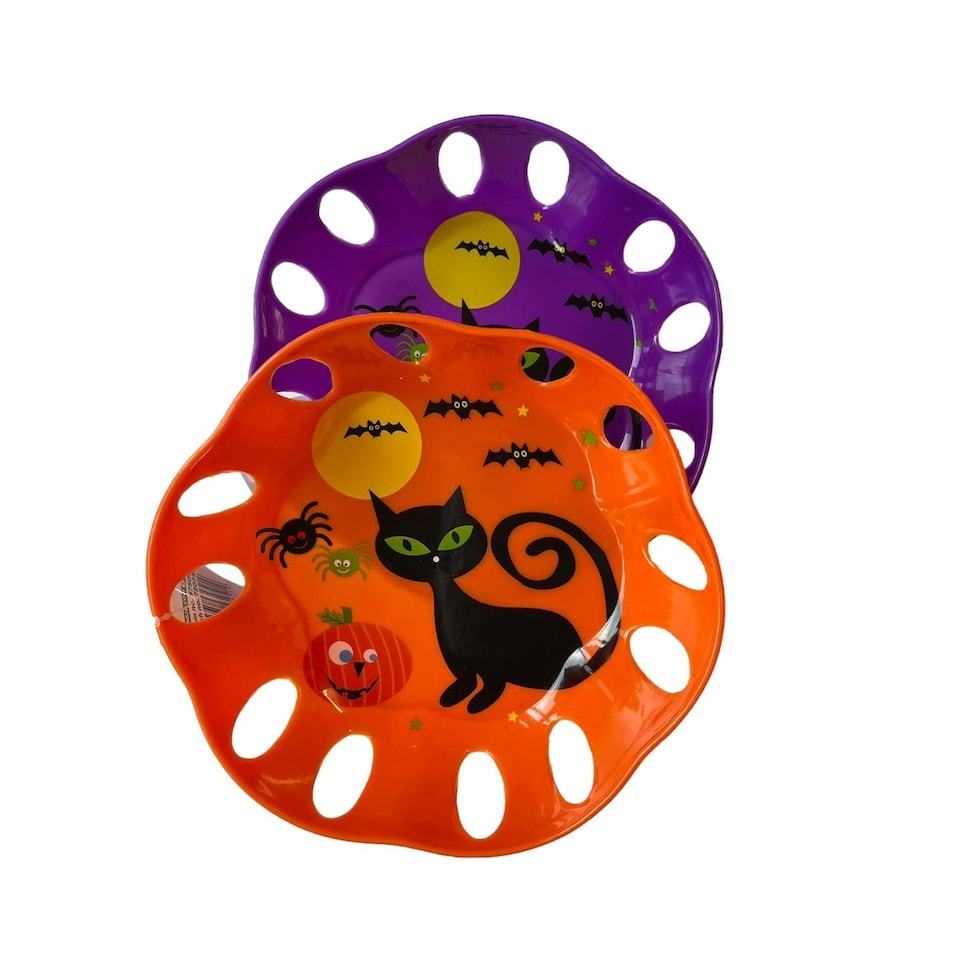 image 1 of Single 8.5" Halloween Plastic Party Dish With Decal