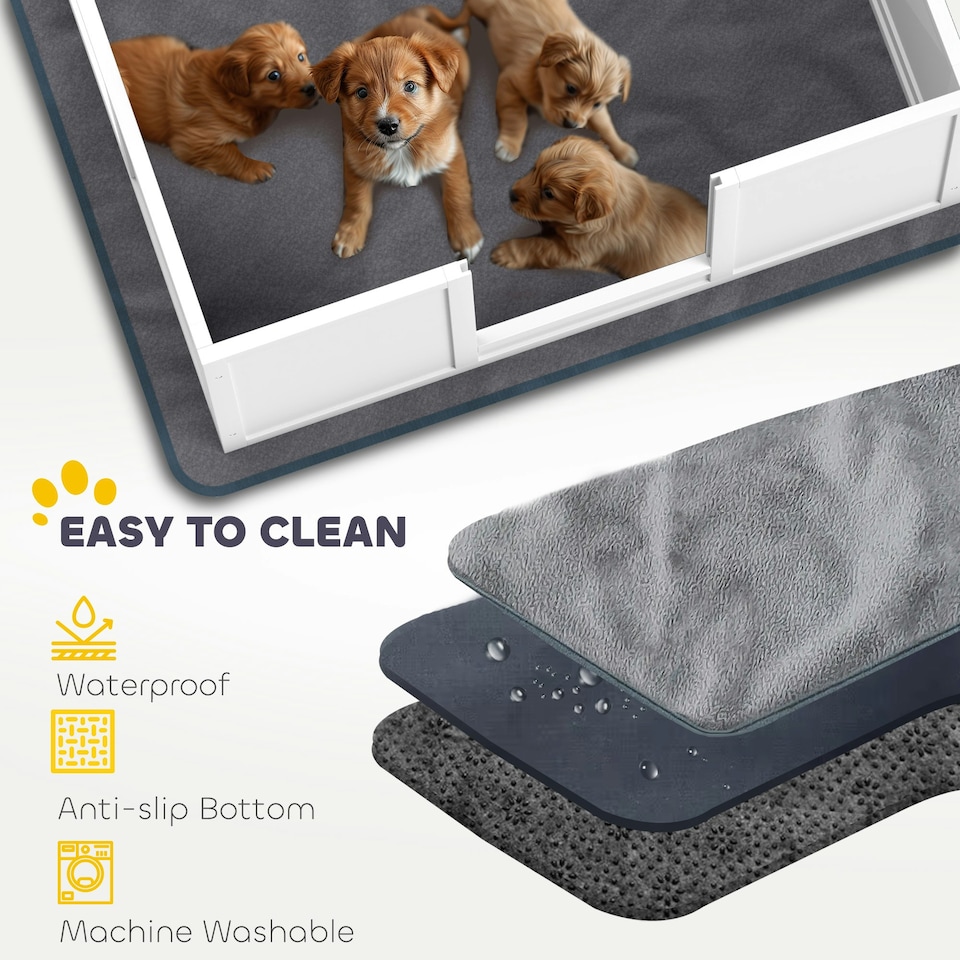 image 1 of PawHut Dog Whelping Box with Whelping Pad, Adjustable Entrance, 124 x 120cm
