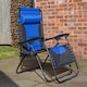 image 1 of Luxury Padded Multi Position Zero Gravity Garden Relaxer Chair Lounger in Blue & Black
