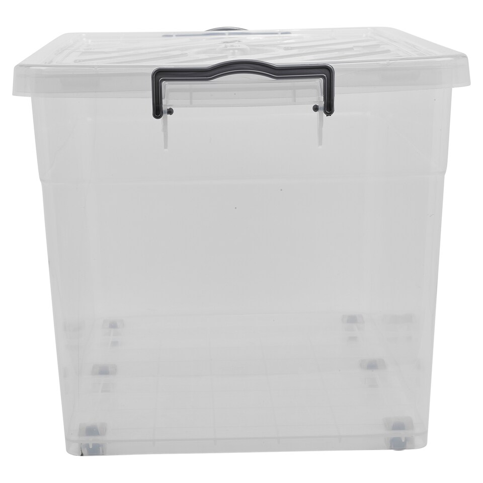 image 1 of URBNLIVING Clear Plastic Storage Box With Lid | Clear | 70 Litre - 2 Boxes