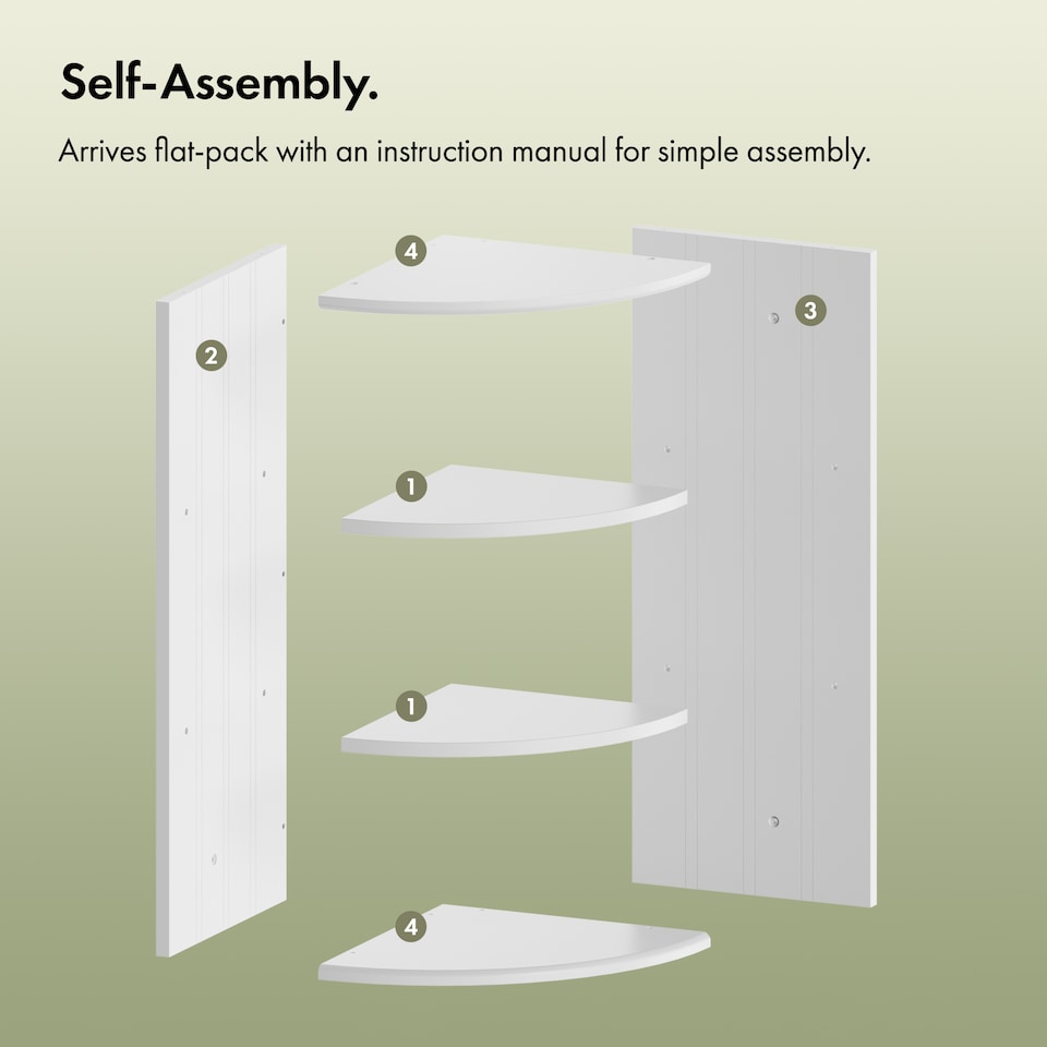 image 1 of VonHaus Holbrook White Bathroom 3 Tier Corner Shelf