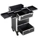 image 7 of Yaheetech Aluminum Makeup Train Case with Slide-Out Drawer Black Pink | Glitter Pink
