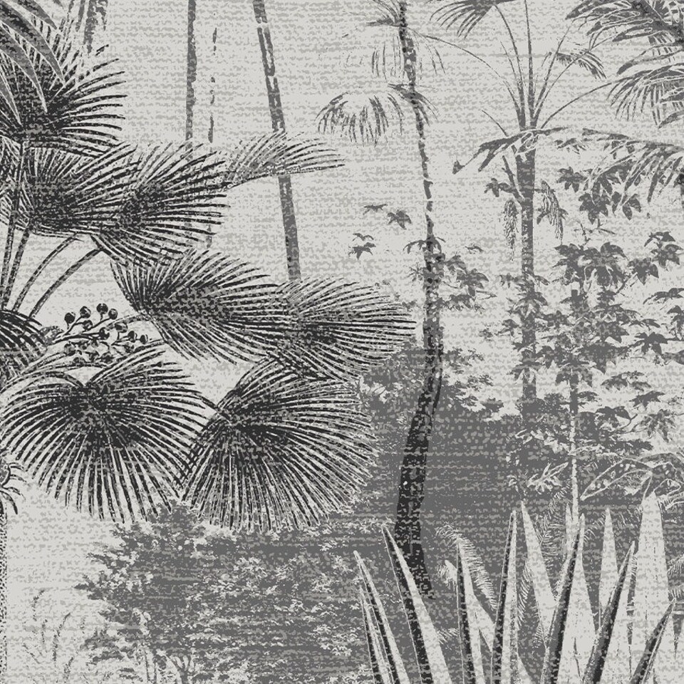 image 1 of Sublime JUNGLE TEXTURE MONO Wallpaper | Black | Black | 10m Length x 52cm Width