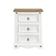 image 3 of Corona 3 Drawer Premium Bedside Table - Solid Pine Nightstand with Metal Hardware | White | White Wax | One Size | 1