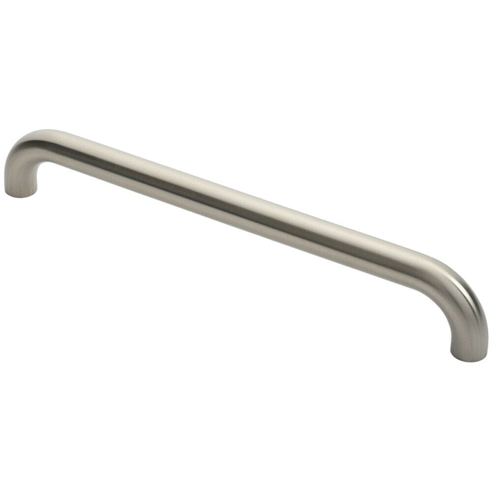 Loops Round D Bar Pull Handle 480 x 30mm 450mm Fixing Centres Satin Steel in Metallics
