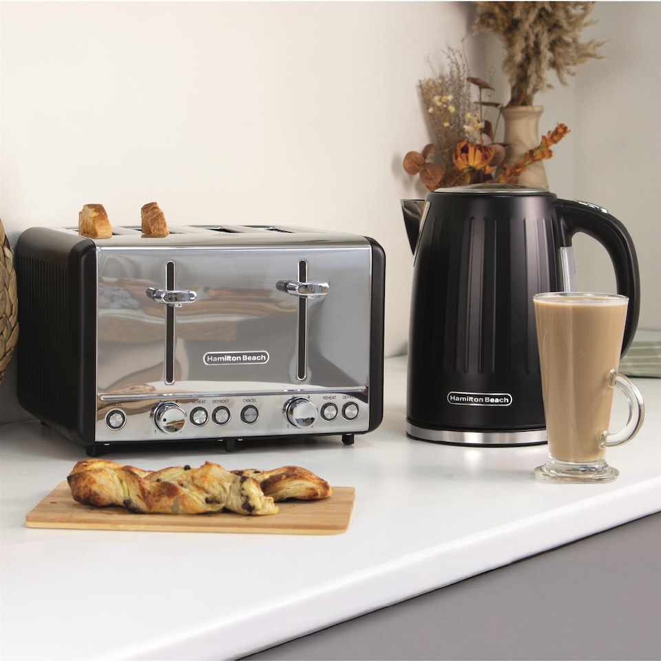 image 1 of Hamilton Beach Harmony Kettle & Toaster Set - Espresso