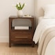 image 1 of Artisan Furniture Solid Wood Arc-Line Bedside Table, 1 Drawer & 1 Open Slot, Brown
