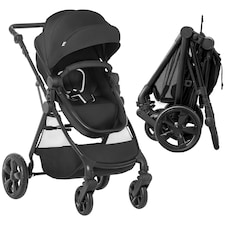 HOMCOM 2 in 1 Pushchair Stroller w/ Reversible Seat Single Hand Foldable Black