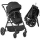 image 1 of HOMCOM 2 in 1 Pushchair Stroller w/ Reversible Seat Single Hand Foldable Black