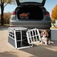 image 9 of Aluminium Pet Car Crate Travel Cage Dog Puppy Cat Transport Kennel 2 sizes - 69x54x50cm
