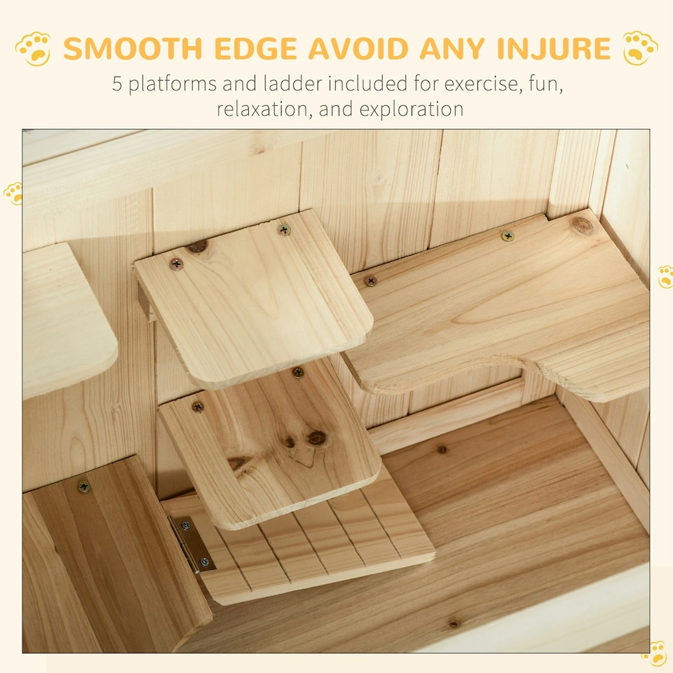 image 1 of PawHut Wooden Hamster Cage w/ Storage Shelf, Openable Top for Gerbils