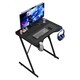 image 1 of House of Home Gaming Desk Carbon Fibre Top Black 80cm Black