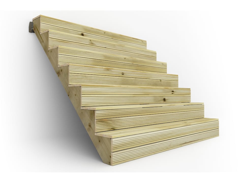 image 1 of eDecks 7-Step Decking Stairs Kit, Pressure Treated Timber - 890mm Span