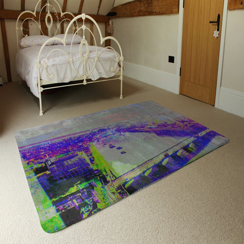 image 1 of London Eye view   (Rug) Purple | Large: 140x200cm