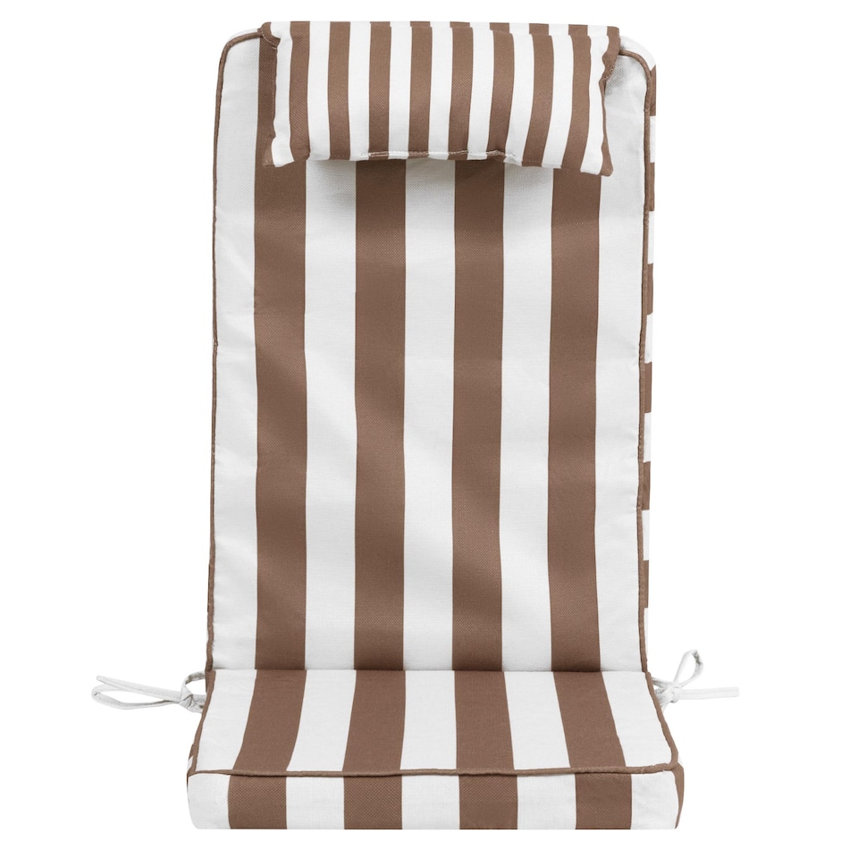 image 1 of High Back Seat Pad Deck Stripe, Cushion, Chocolate