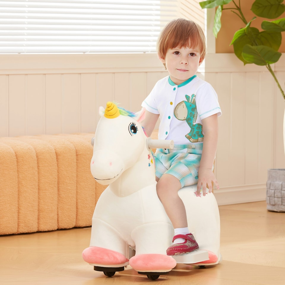 image 1 of AIYAPLAY 6V Electric Ride on Unicorn with Music