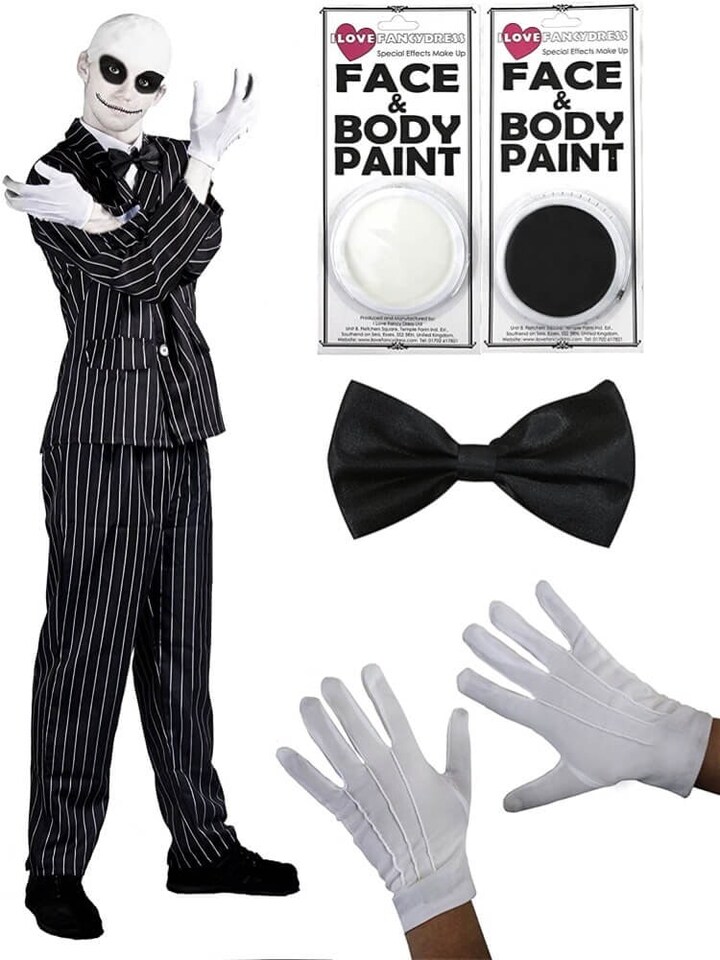 image 1 of Nightmare Mr Jack Halloween Costume | Black | M