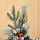 image 8 of HOMCOM 5FT Artificial Snow Dipped Christmas Tree mas Pencil Tree Holiday Home Party Decoration with Foldable Feet Red Berries White Pinecones, Green
