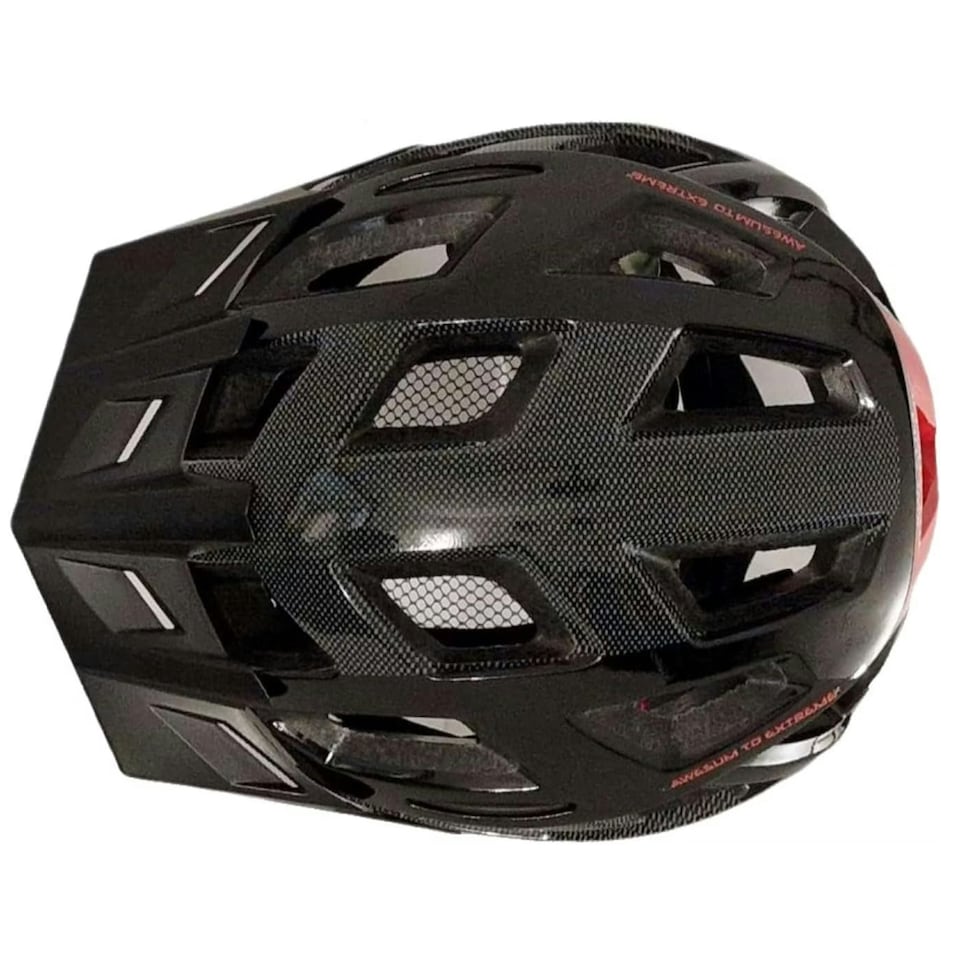 image 1 of AWE AweRide In Mould Enduro Bike Helmet Black/Red 58-61cm Crash Guarantee* | Black | Red