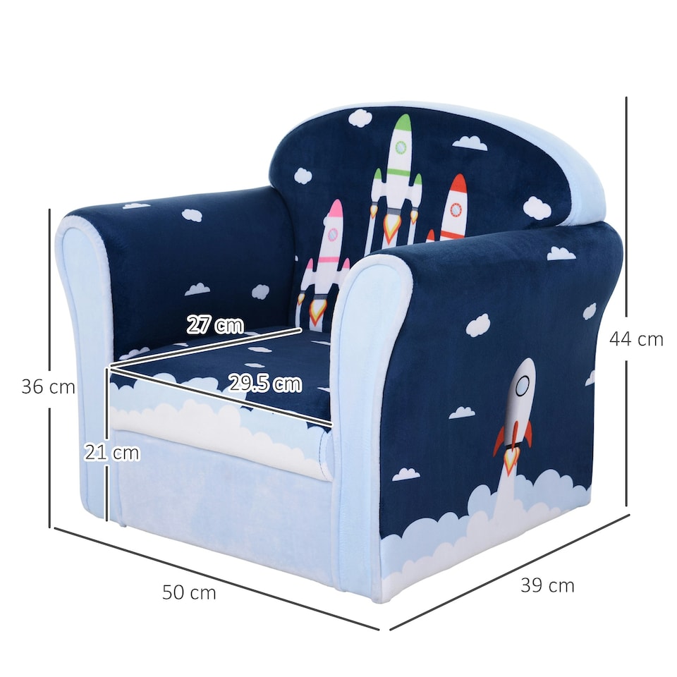 image 1 of HOMCOM Children Chair Armchair Single Sofa Seat Kids Furniture 18M+ 45kg 