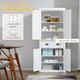 image 4 of HOMCOM Freestanding Kitchen Pantry Cupboard Storage Cabinet with Doors White