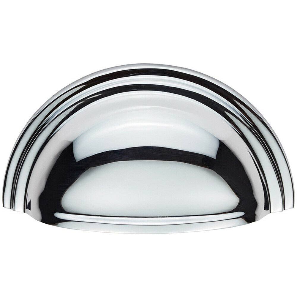 Loops Victorian Cup Pull Handle Polished Chrome 92 x 46mm 76mm Fixing Centres