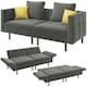 image 2 of Yaheetech Velvet Futon Sofa Bed Sleeper Sofa with 4 Pillows
