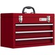 image 1 of DURHAND Lockable 3 Drawer Tool Chest with Ball Bearing Slide Drawers Red | Red | 51L x 22W x 32H cm | 1
