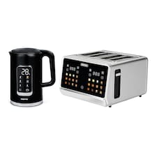 GEEPAS 5-in-1 DIGITAL 4 Slice Long Toaster & Electric Kettle Set