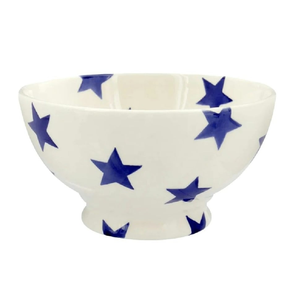 image 1 of French Bowl: 14.5cm Emma Bridgewater Blue Star Bowl, Ceramic White