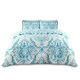 image 1 of VELVETIO Margaux Printed Duvet Cover Set Reversible Polycotton Easy Care Beddings Blue | Single