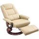 image 1 of HOMCOM Ergonomic Office Recliner Sofa Chair PU Leather Armchair Lounger Cream