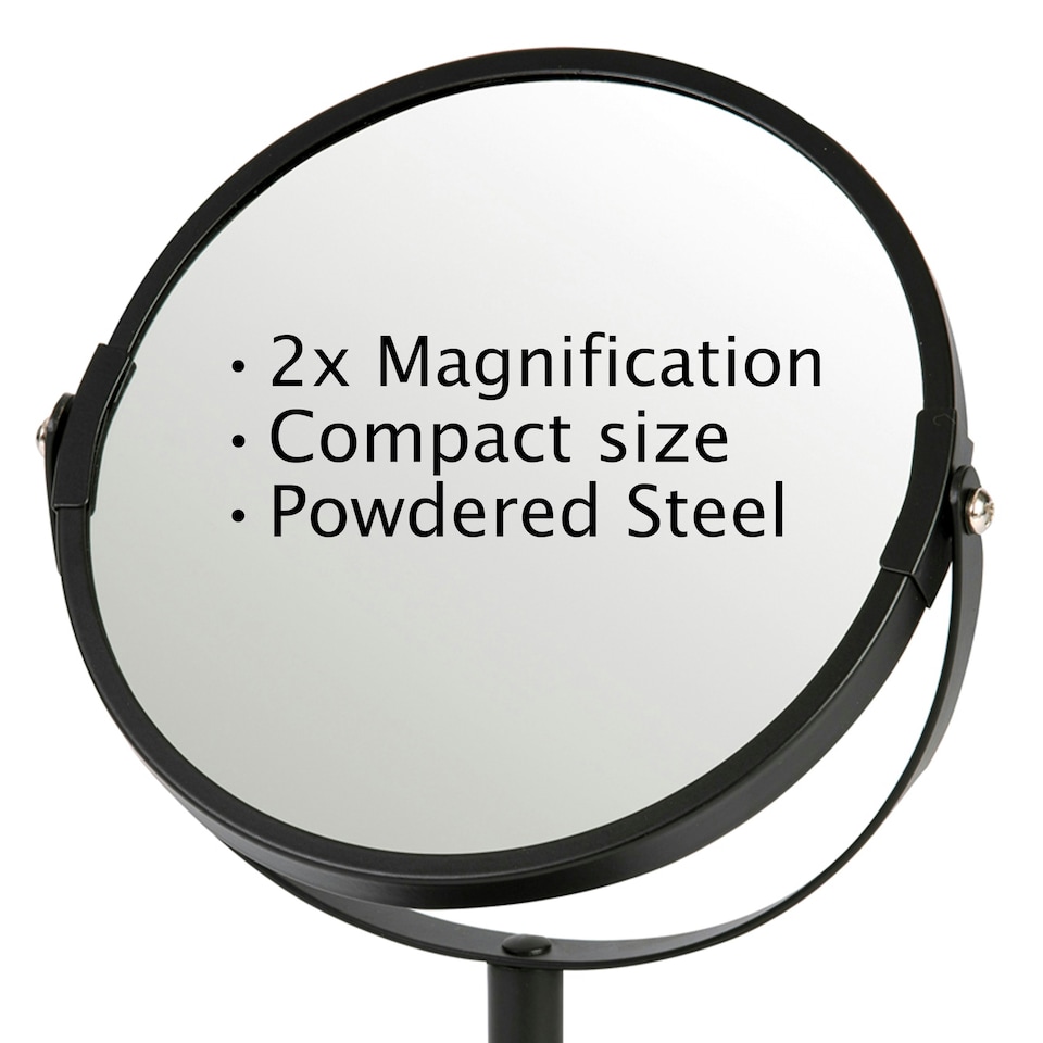 image 1 of Showerdrape Capri Black 2x Magnifying Vanity Mirror