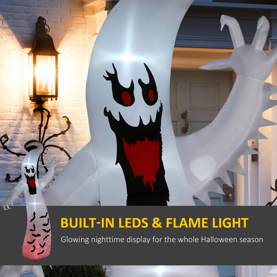image 1 of Outsunny 11.8FT Halloween Inflatable Spooky Ghost, Blow Up Garden Decoration